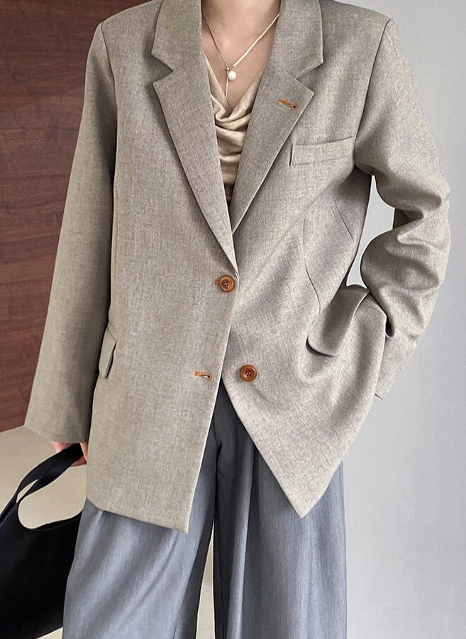 Oversized Speckled Lapel Blazer